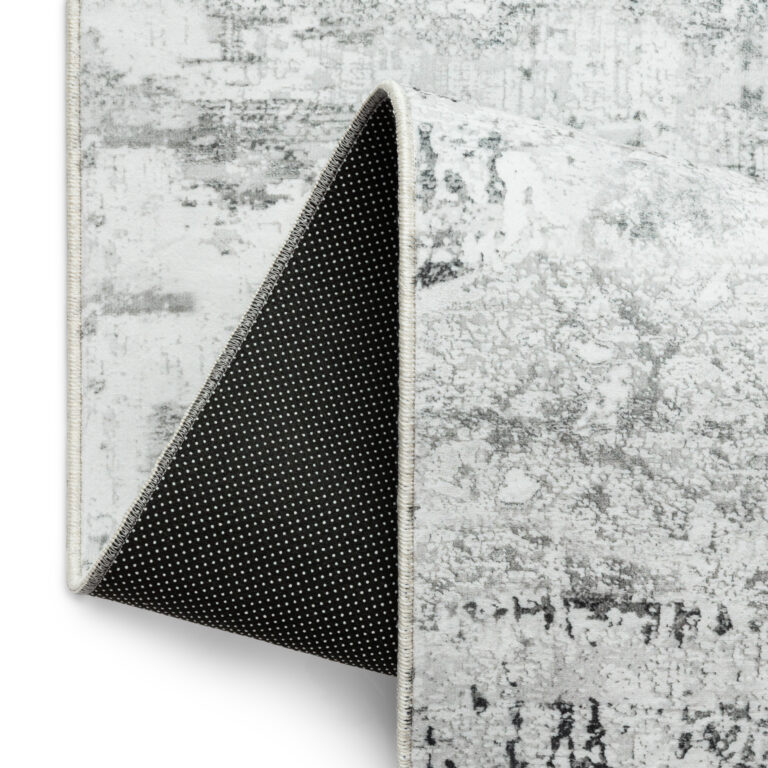 Tapis Bari Abstrait Gris Foncé Crème Antidérapant