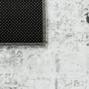 Tapis Bari Abstrait Gris Foncé Crème Antidérapant