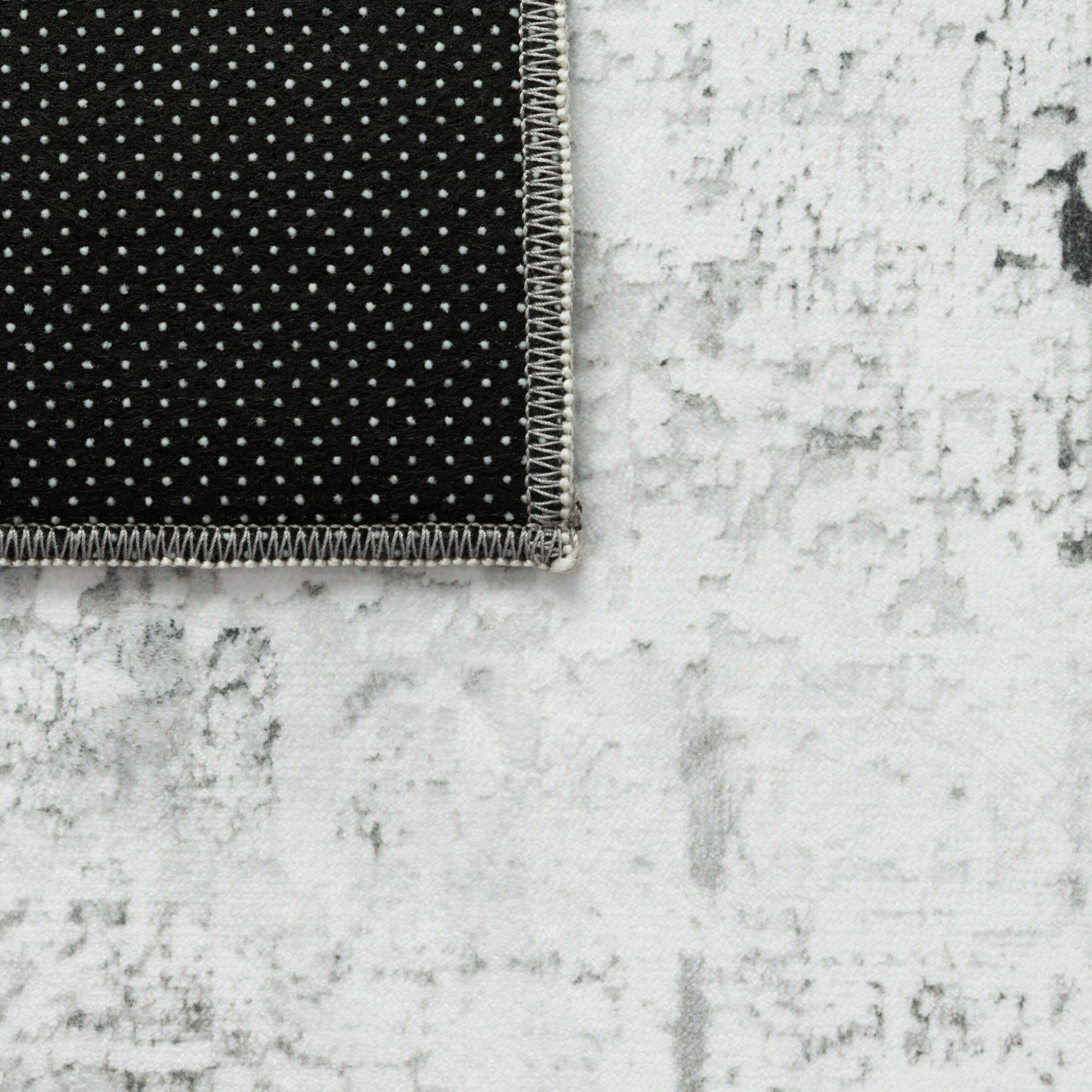Tapis Bari Abstrait Gris Foncé Crème Antidérapant