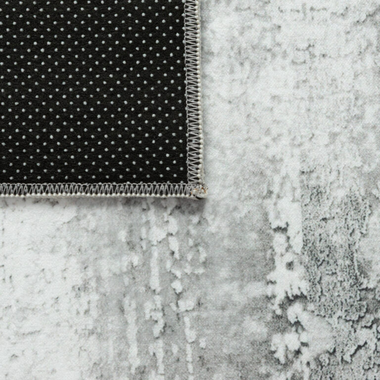 Tapis Bari Abstrait Gris Clair Antidérapant