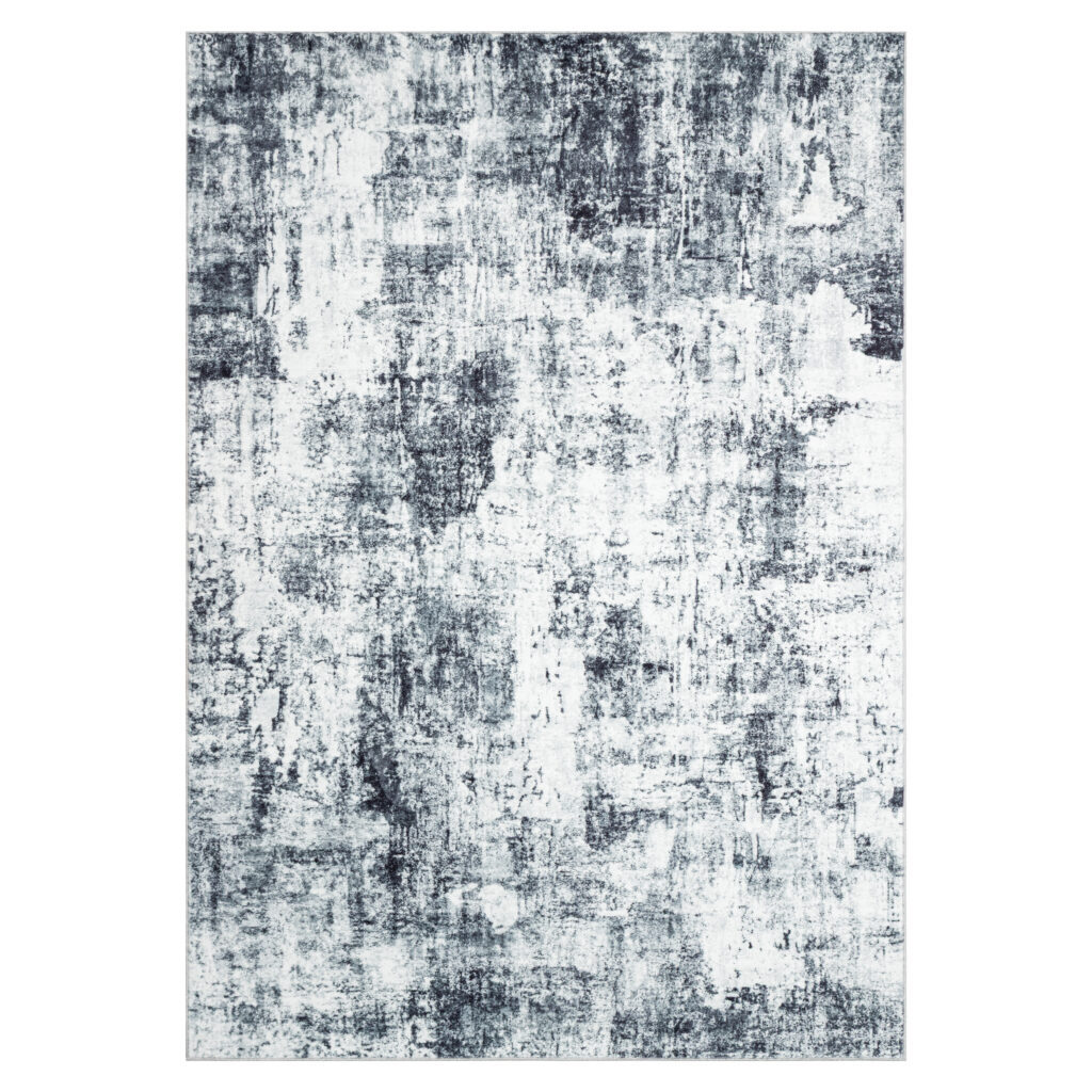 Tapis Bari Abstrait Bleu Foncé Antidérapant