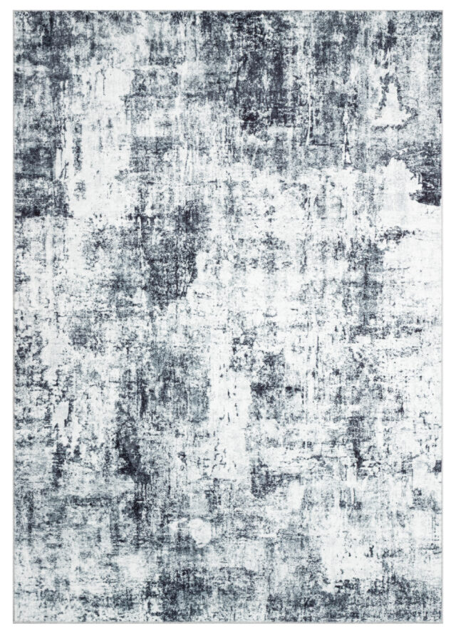 Tapis Bari Abstrait Bleu Foncé  Antidérapant