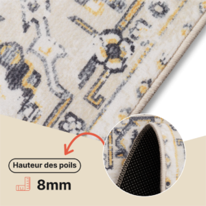 Tapis Ash Beige Gris Antidérapant