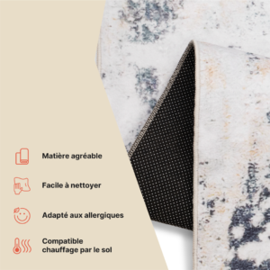 Tapis Ash Blanc Gris Beige Antidérapant