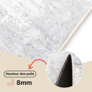 Tapis Ash Gris Clair Antidérapant