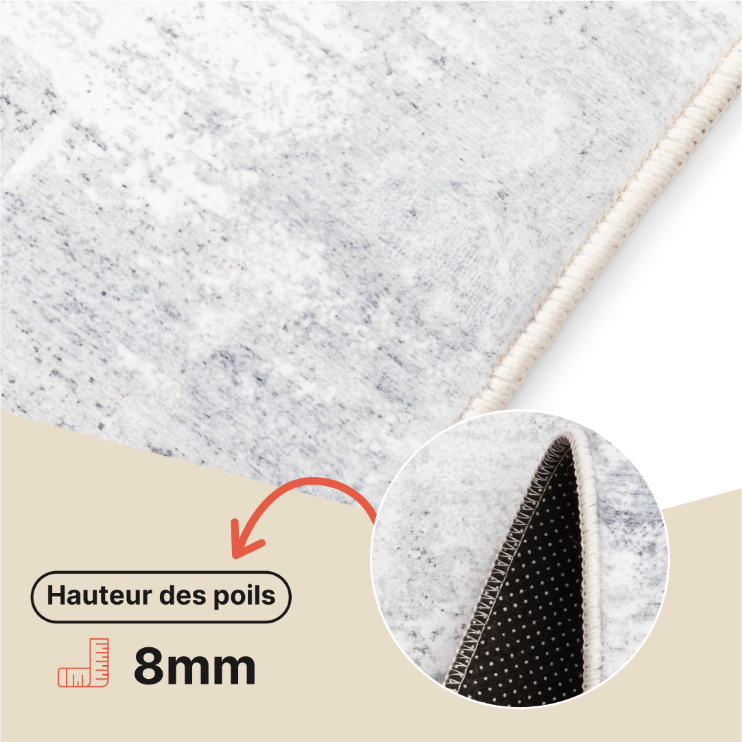 Tapis Ash Gris Clair Antidérapant