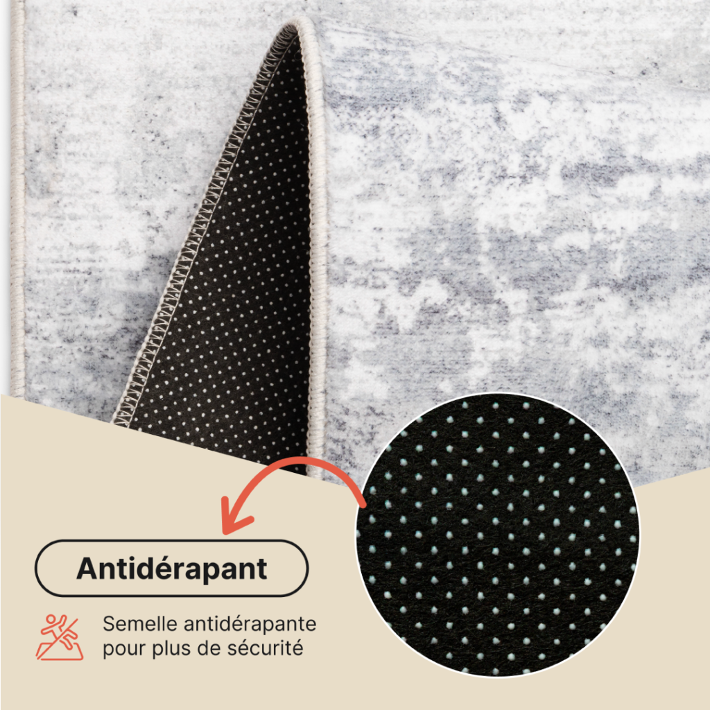 Tapis Ash Gris Clair Antidérapant