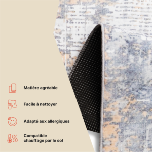 Tapis Ash Gris Rouille Antidérapant