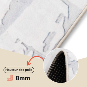 Tapis Ash Beige Crème Antidérapant