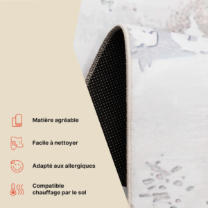 Tapis Ash Beige Crème Antidérapant