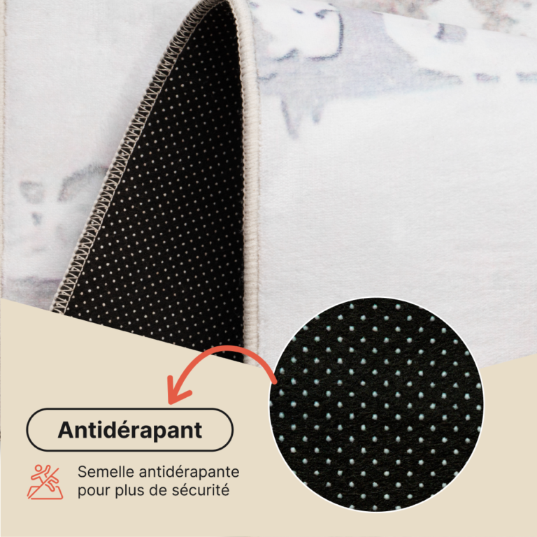 Tapis Ash Beige Crème Antidérapant