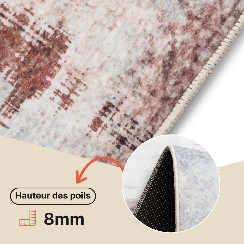 Tapis Ash Multicolore Mêlé Antidérapant
