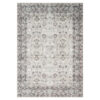 Tapis Ispahan Gris-Beige Touches Vertes Antidérapant