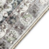 Tapis Ispahan Gris-Beige Touches Vertes Antidérapant