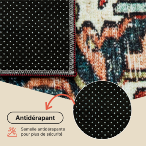Tapis Ispahan Vintage Multicolore Rouge Brique Antidérapant