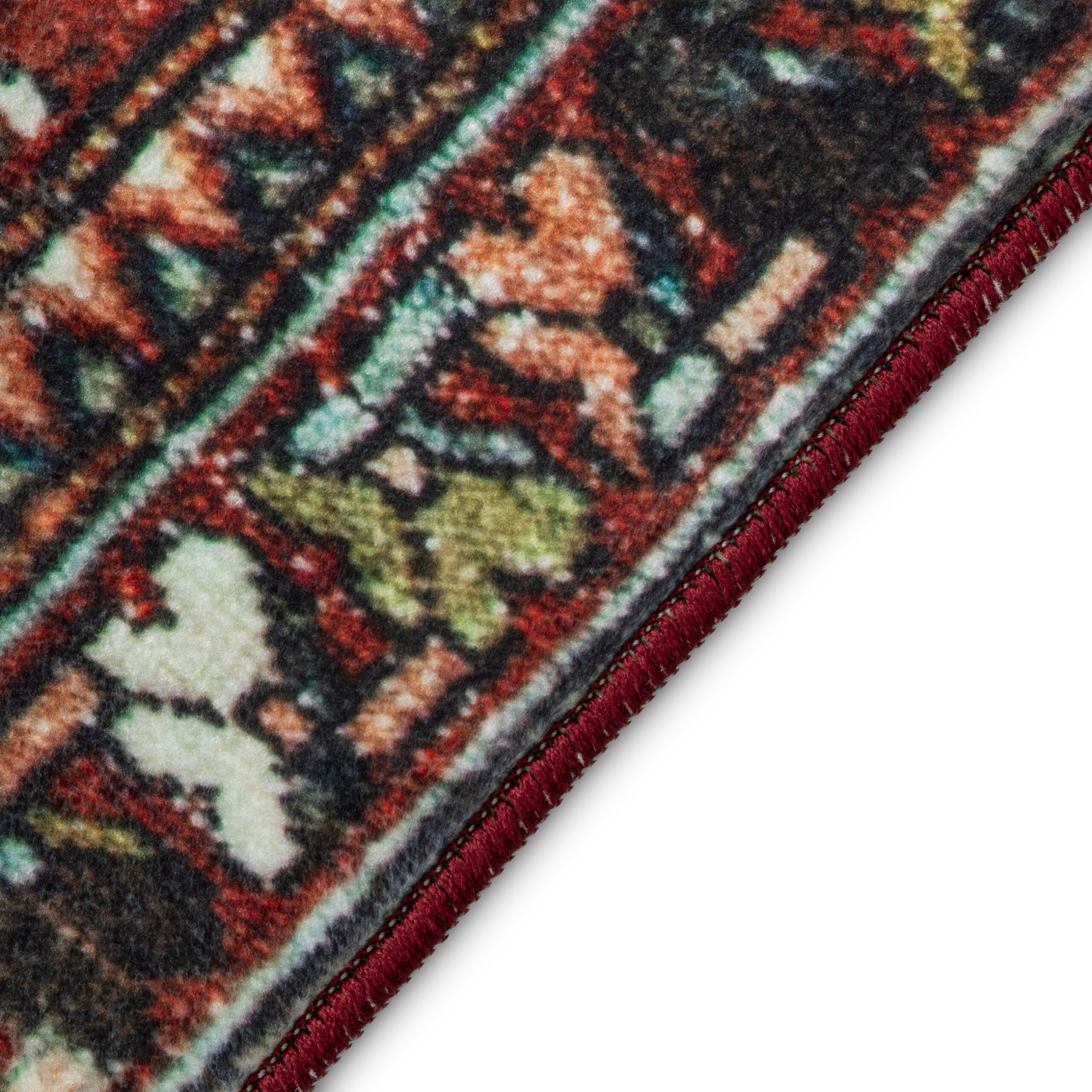 Tapis Ispahan Vintage Multicolore Rouge Brique Antidérapant