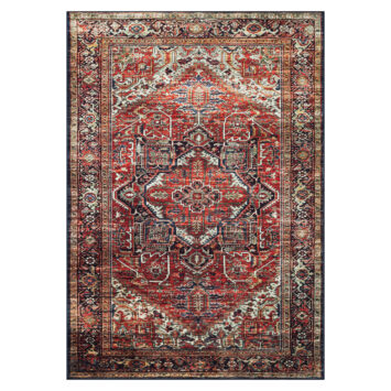 Tapis Ispahan Classique Traditionnel Bordeaux Antidérapant