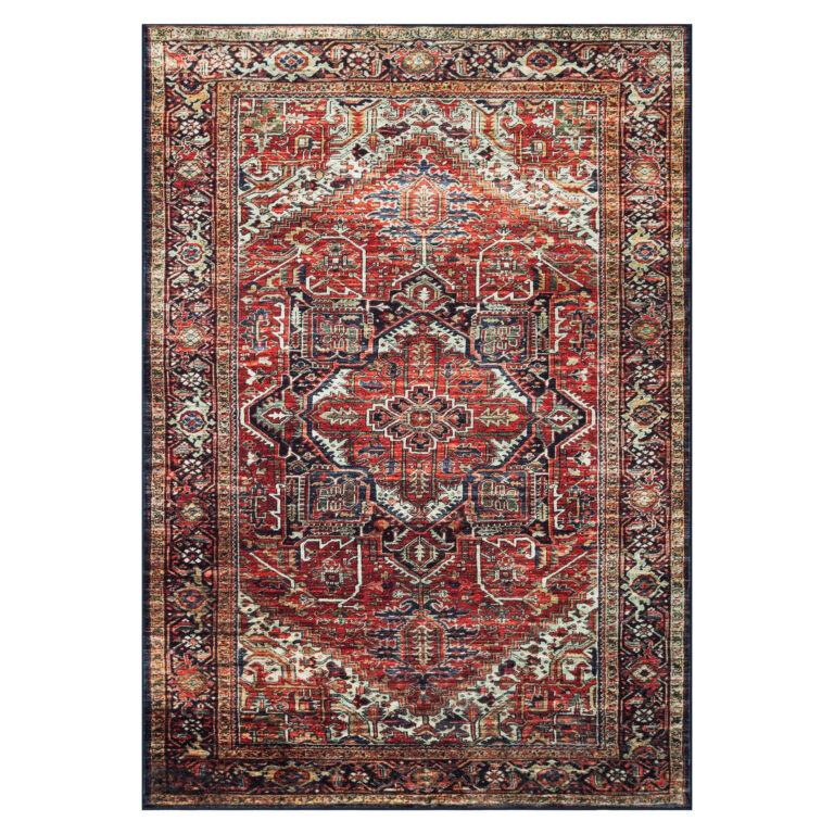 Tapis Ispahan Classique Traditionnel Bordeaux Antidérapant