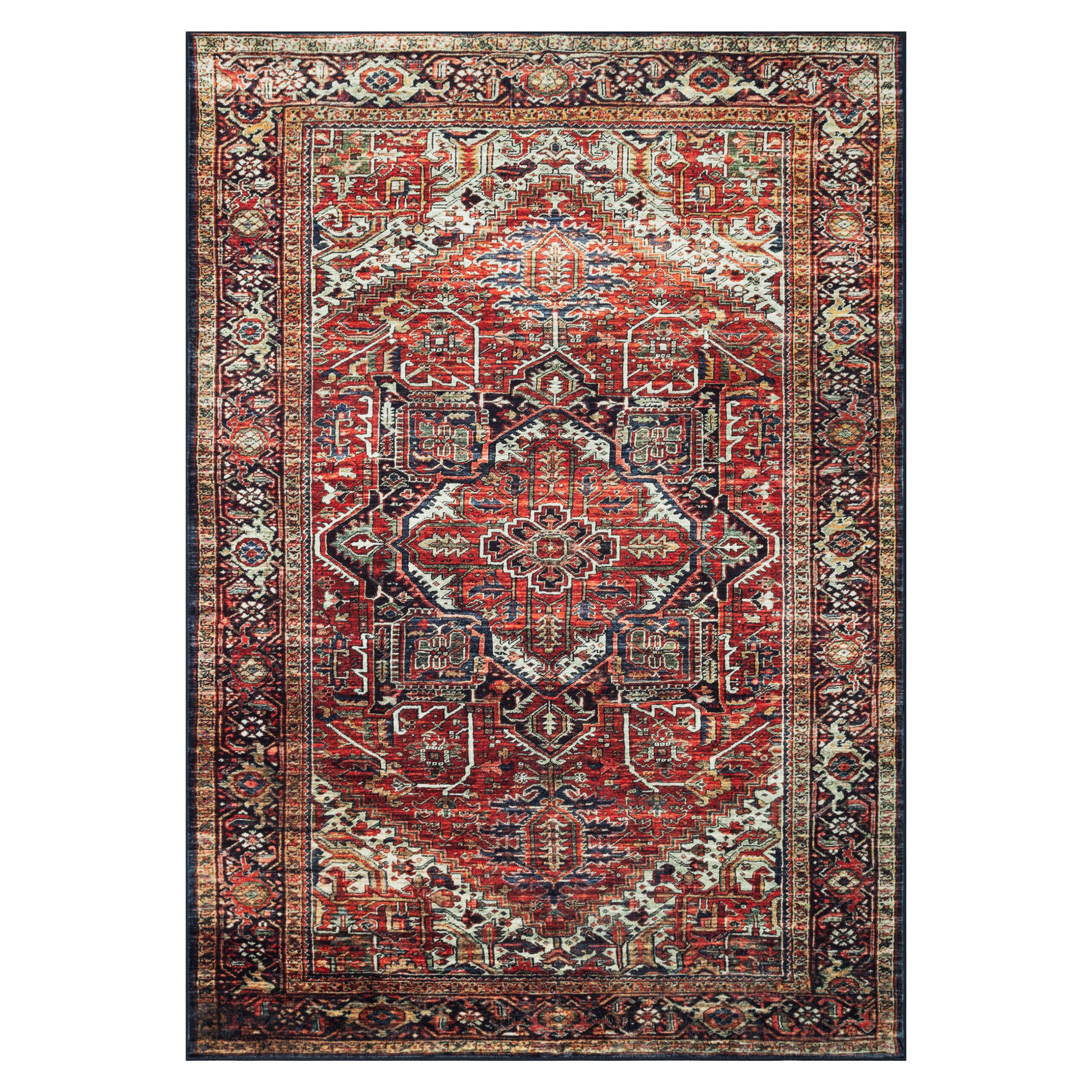 Tapis Ispahan Classique Traditionnel Bordeaux Antidérapant