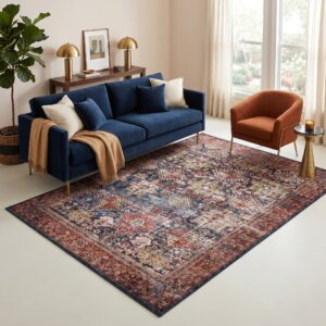 Tapis Ispahan Classique Vintage Motif Médaillon Antidérapant