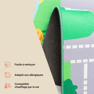 Tapis Enfant Joy Vert Ville Antidérapant