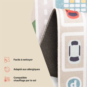 Tapis Enfant Joy Beige Ville Antidérapant