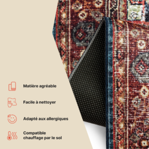 Tapis Ispahan Classique Vintage Motif Médaillon Antidérapant