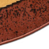 Tapis Atlas Ovale Marron Beige Abstrait Bordure