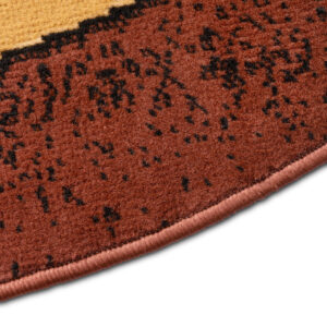 Tapis Atlas Ovale Marron Beige Abstrait Bordure