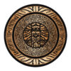 Tapis Atlas Rond Noir Marron Motif Animalier Safari