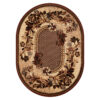 Tapis Atlas Ovale Beige Marron Moderne Floral