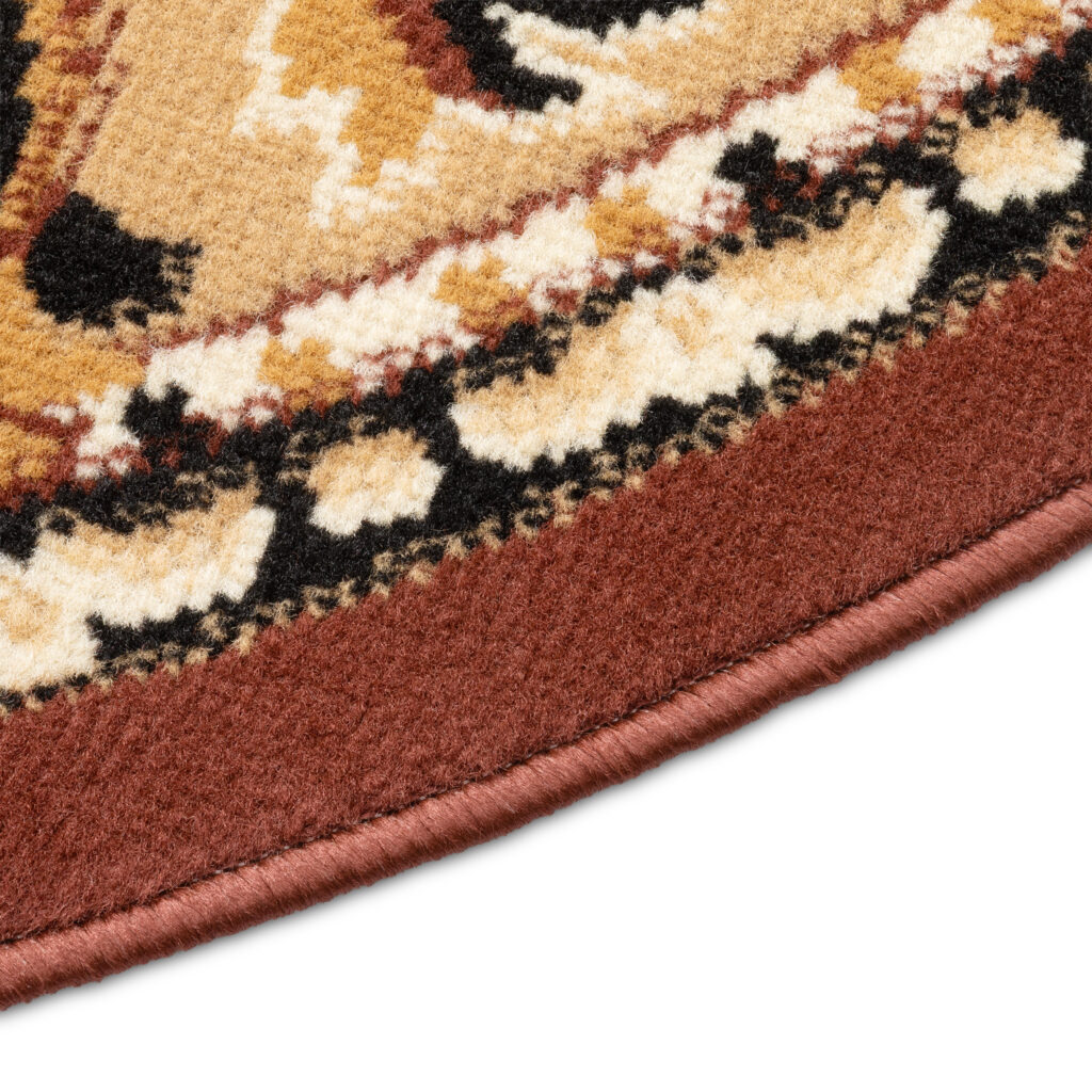 Tapis Atlas Rond Marron Beige Traditionnel Médaillo