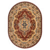 Tapis Atlas Ovale Beige Marron Traditionnel Médaillon