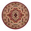 Tapis Atlas Rond Rouge Beige Traditionnel Médaillon