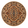 Tapis Atlas Rond Beige Marron Traditionnel Médaillo