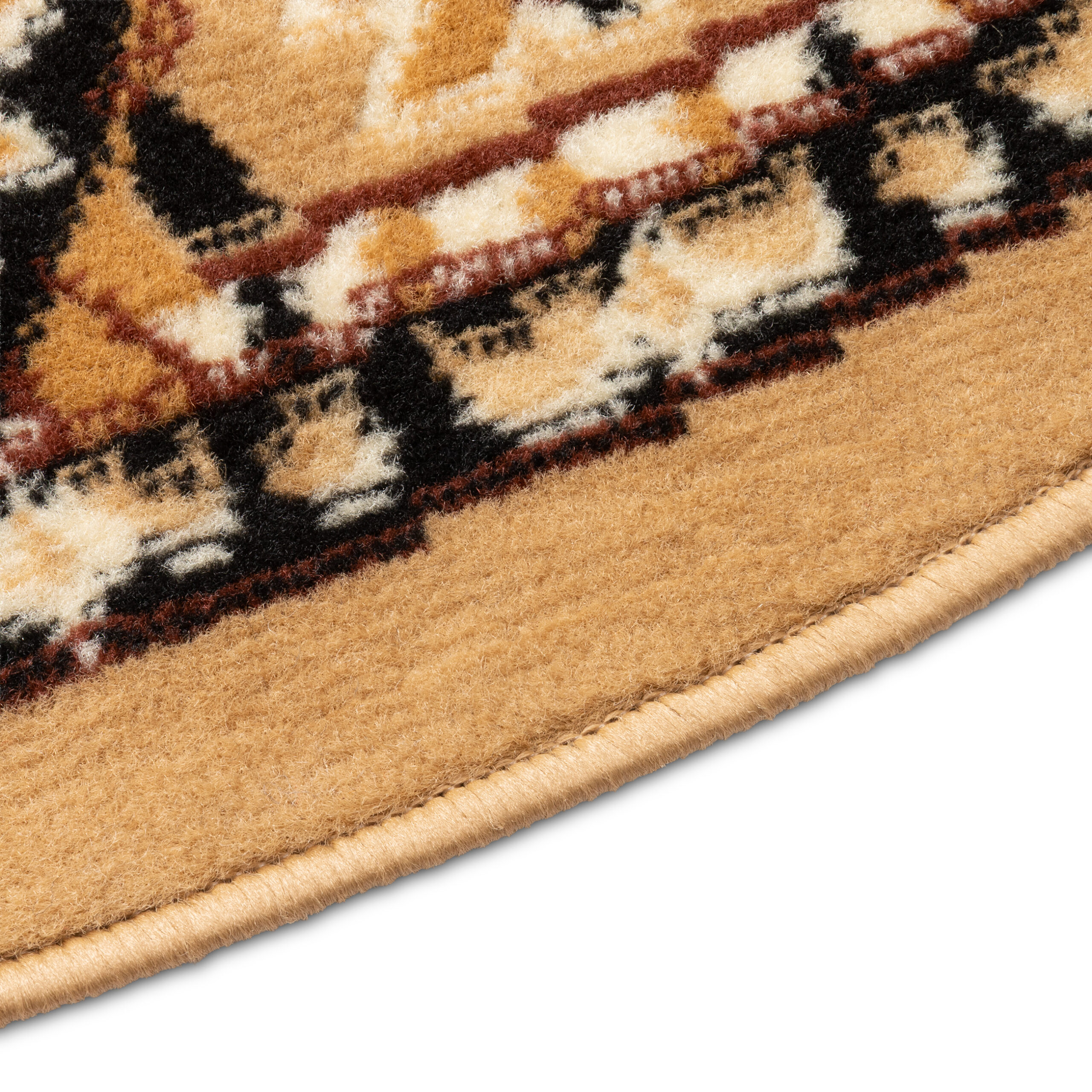 Tapis Atlas Rond Beige Marron Traditionnel Médaillo