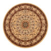 Tapis Atlas Rond Beige Traditionnel Rosace Bordure