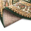 Tapis Atlas Ovale Vert Traditionnel Rosace Bordure
