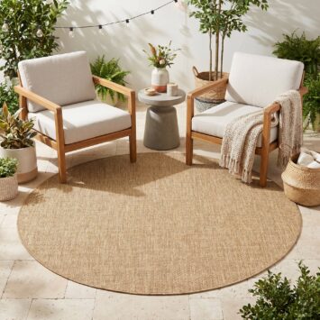 Tapis d'extérieur Yucana Rond Beige
