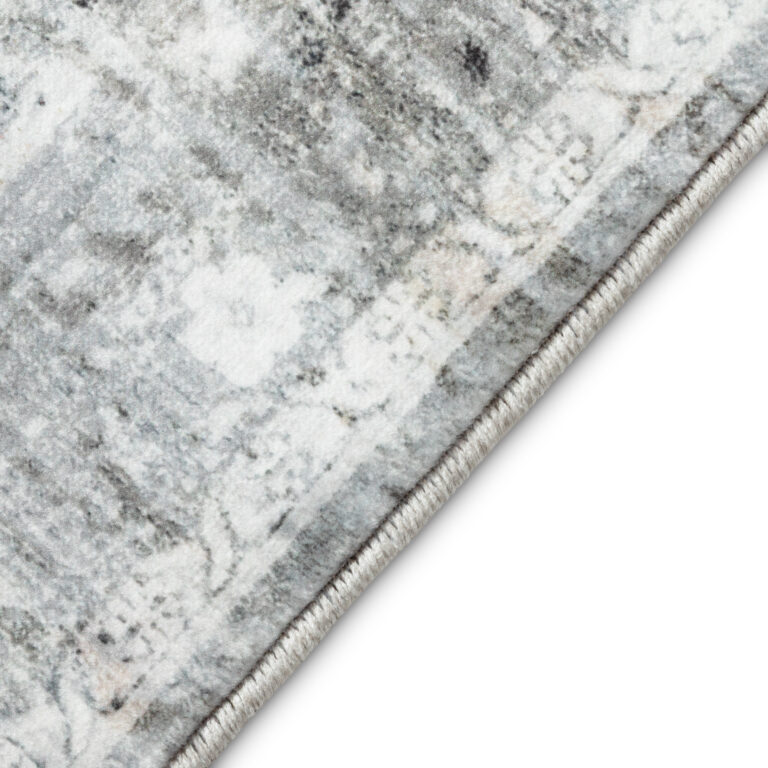 Tapis Venezia Ornement Abstrait Bleu Gris Crème Antidérapant