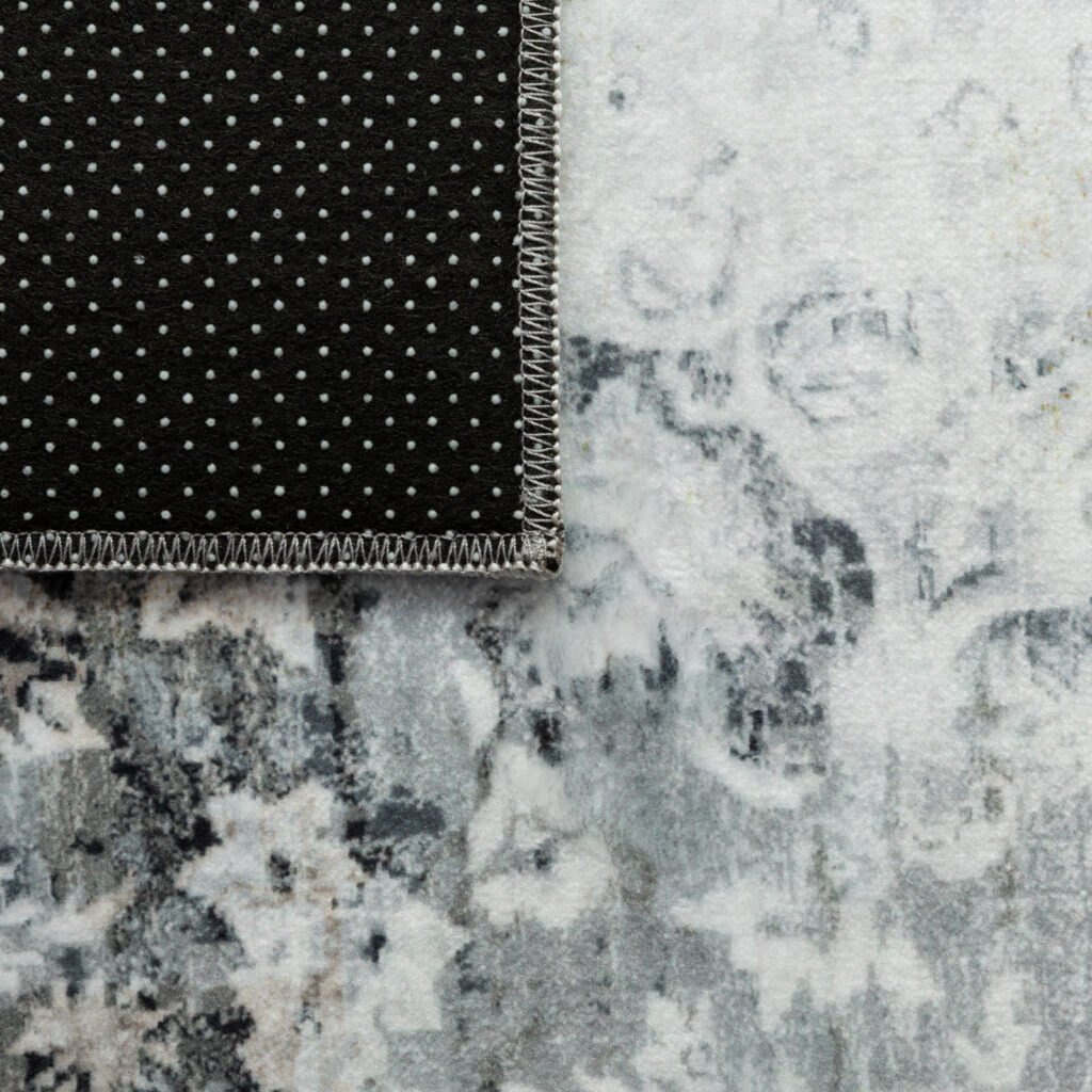 Tapis Venezia Ornement Abstrait Bleu Gris Crème Antidérapant