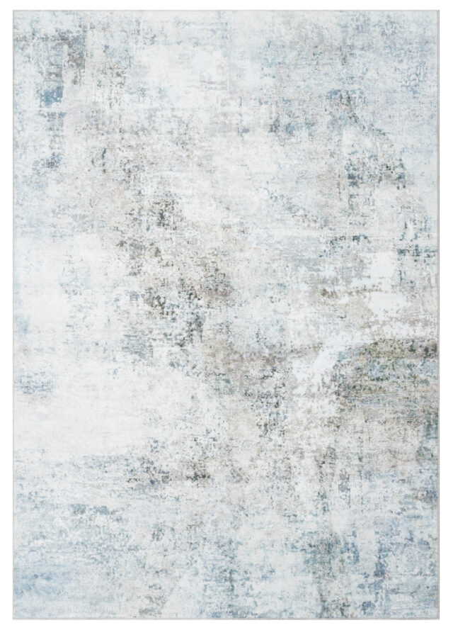 Tapis Venezia Abstrait Moderne Bleu Gris Blanc Antidérapant