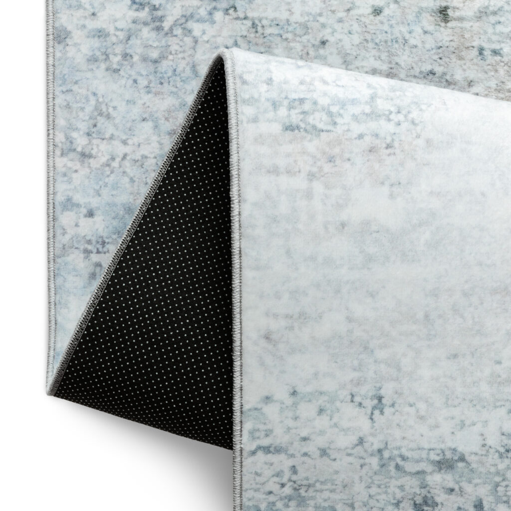 Tapis Venezia Abstrait Moderne Bleu Gris Blanc Antidérapant
