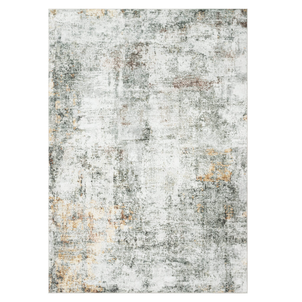Tapis Venezia Abstrait Moderne Kaki Ocre Antidérapant