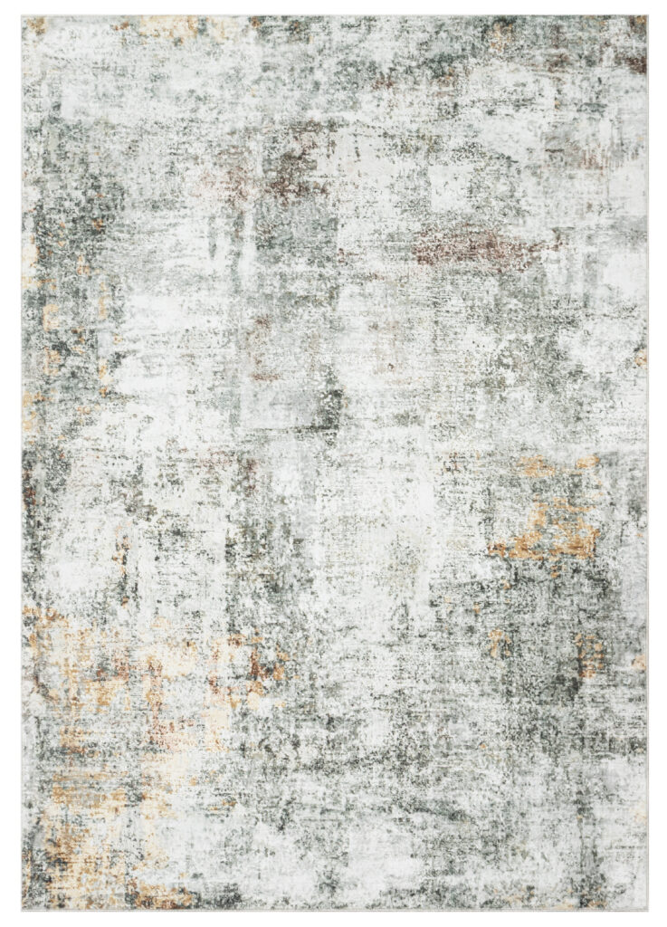 Tapis Venezia Abstrait Moderne Kaki Ocre Antidérapant