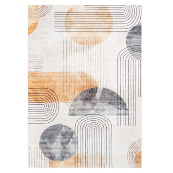 Tapis Venezia Moderne Abstrait Orange Beige Antidérapant