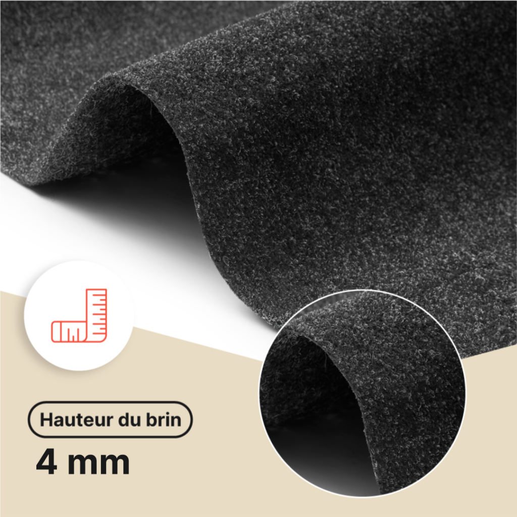 Gazon Synthétique Vera Anthracite 4 mm