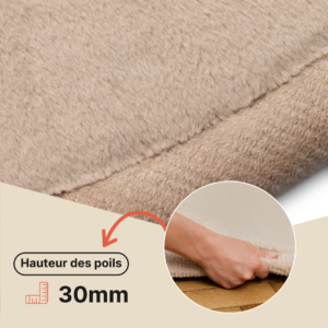 Tapis Enfant Fluffin Rond Beige
