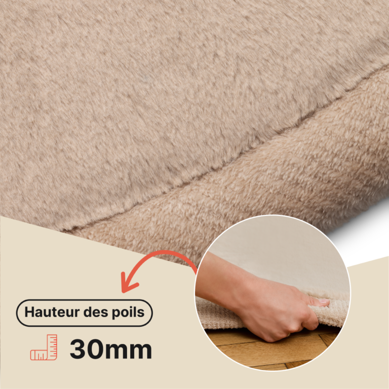 Tapis Enfant Fluffin Rond Beige