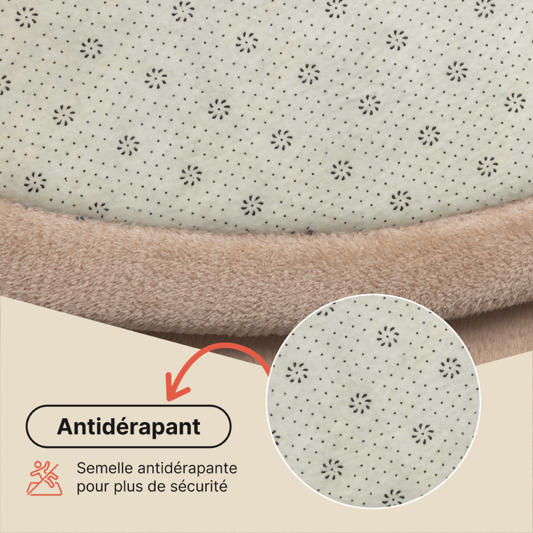 Tapis Enfant Fluffin Rond Beige